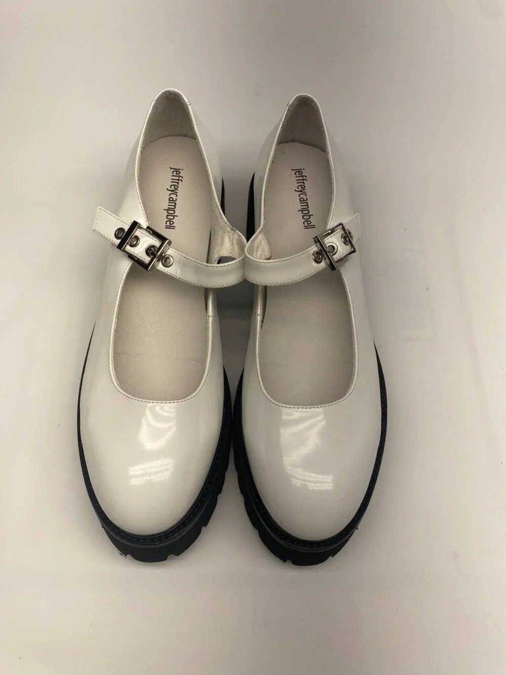 Jeffrey Campbell Womens Mary Jane White Platform Pump Shoe Sz 10